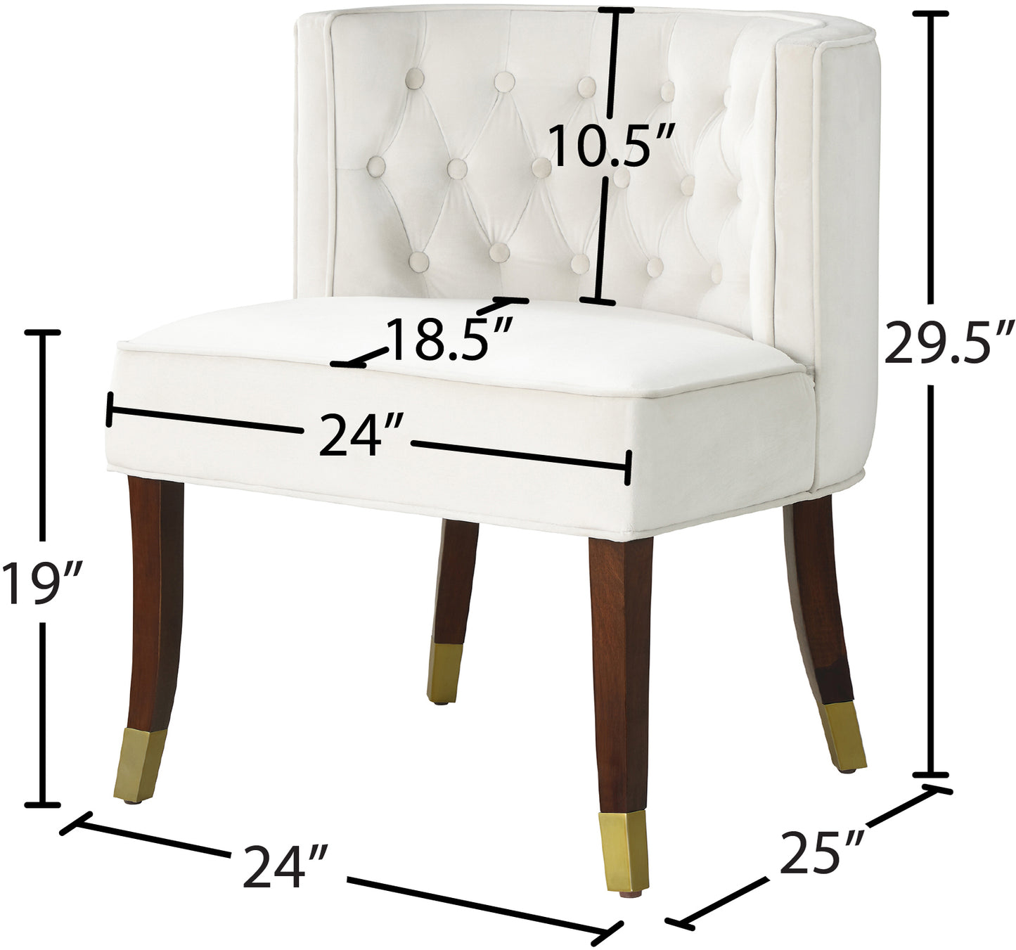 woodland cream velvet dining chair c