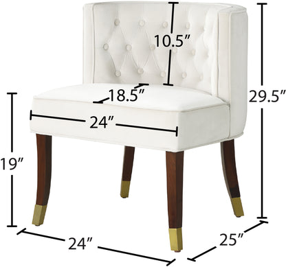 Woodland Cream Velvet Dining Chair C