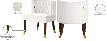 Woodland Cream Velvet Dining Chair C