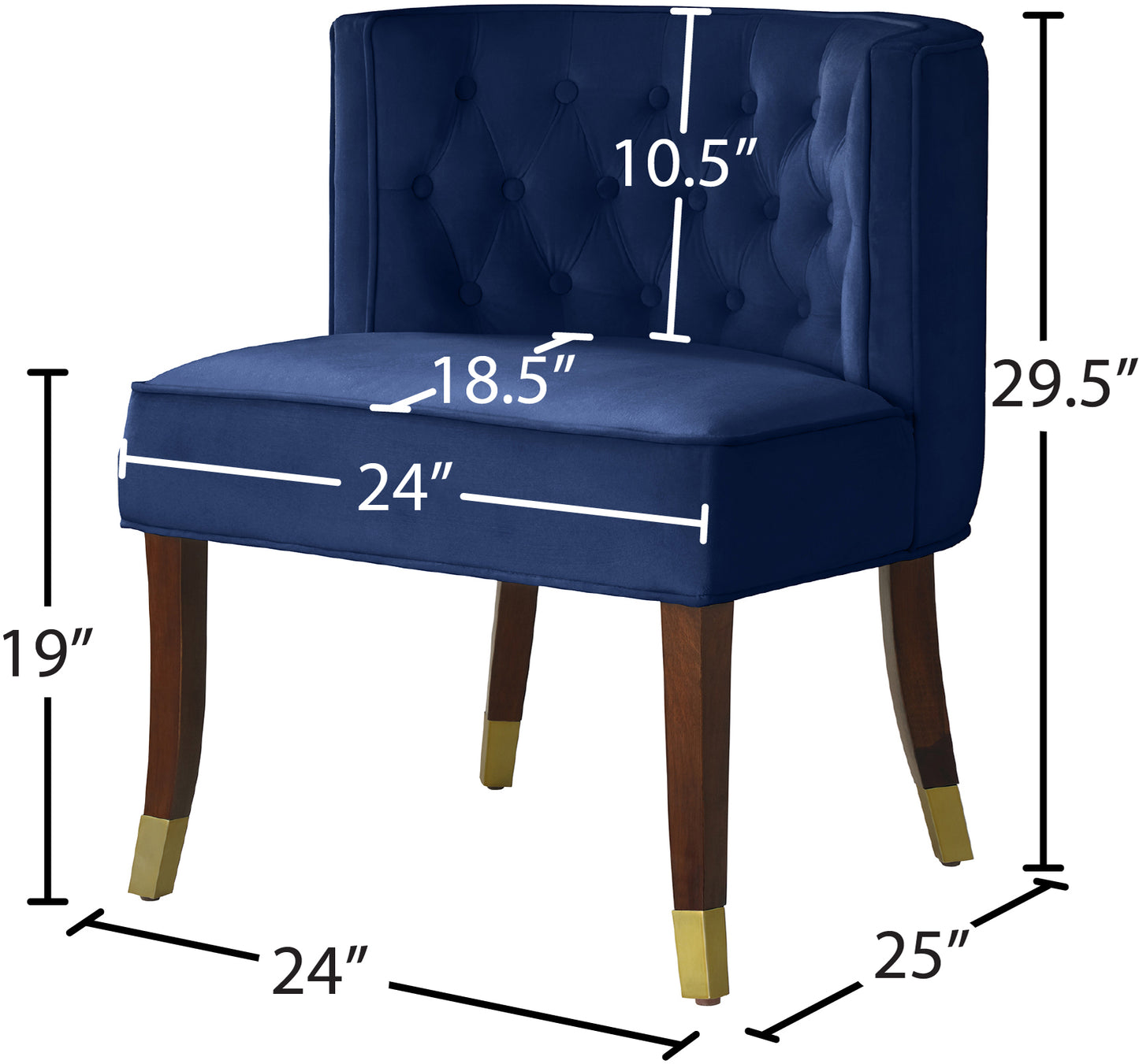 woodland navy velvet dining chair c