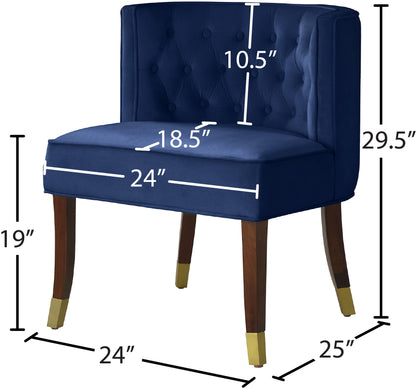 Woodland Navy Velvet Dining Chair C