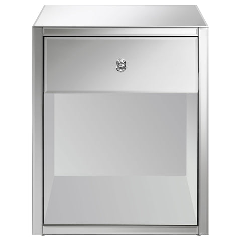 Aiken 1-drawer Mirrored Accent Side Table Silver