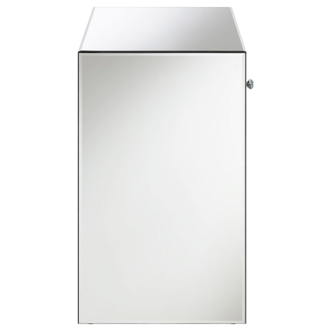 Aiken 1-drawer Mirrored Accent Side Table Silver