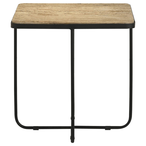Dylan Square Stone Top Accent Side Table BeigeBeige