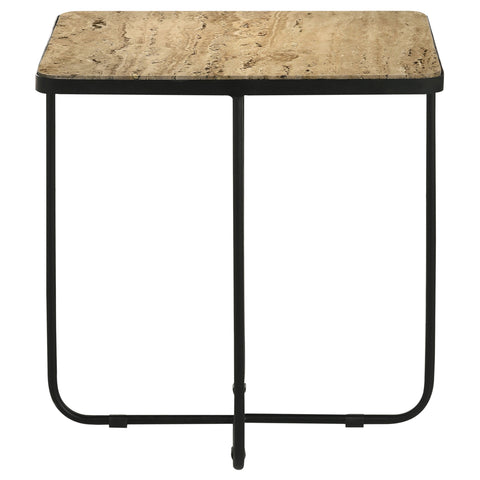 Dylan Square Stone Top Accent Side Table BeigeBeige