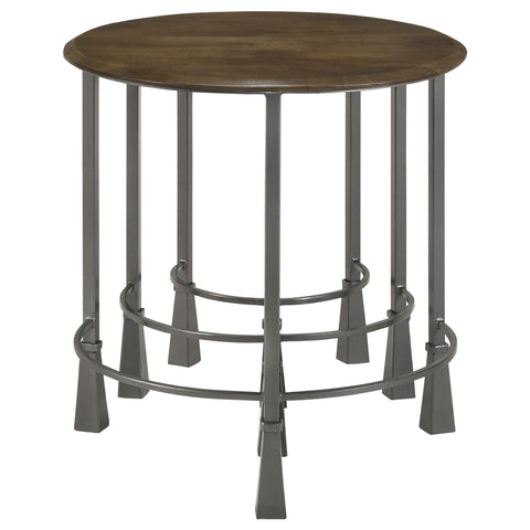 Chaviano 3-piece Round Nesting Table Set Natural and GunmetalNatural