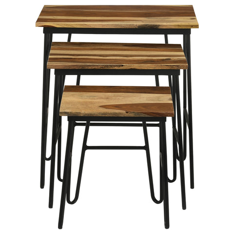 Raleigh 3-piece Solid Sheesham Wood Nesting Tables NaturalNatural