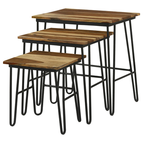 Raleigh 3-piece Solid Sheesham Wood Nesting Tables NaturalNatural