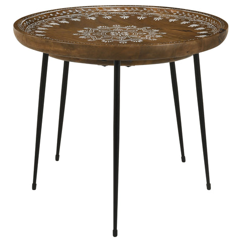 Lakeview 2-piece Round Mango Wood Nesting Tables HoneyHoney