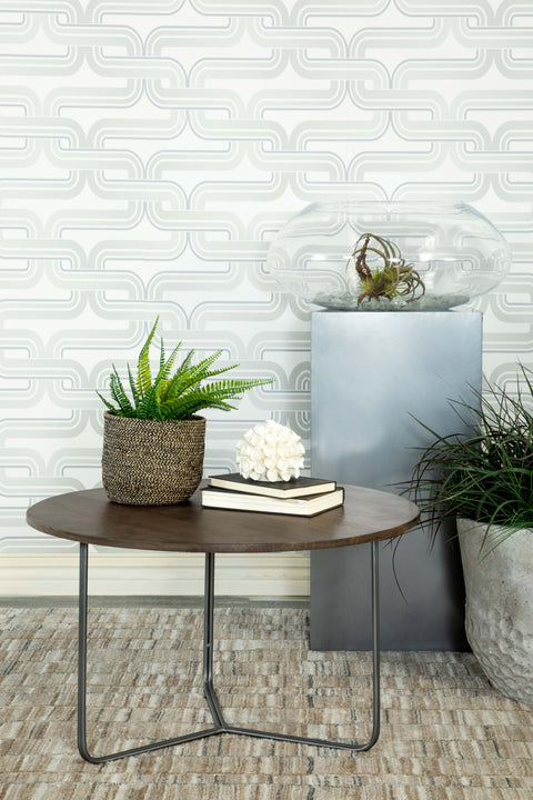 Cardella Round Mango Wood Coffee Table Natural and GunmetalNatural