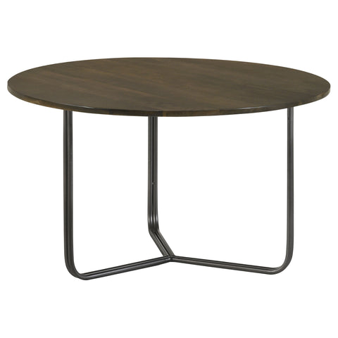 Cardella Round Mango Wood Coffee Table Natural and GunmetalNatural