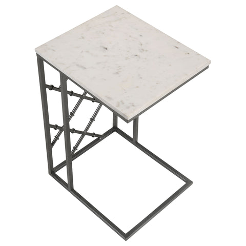 Kenzo Marble Top C-Shape Sofa Side Table GunmetalGunmetal