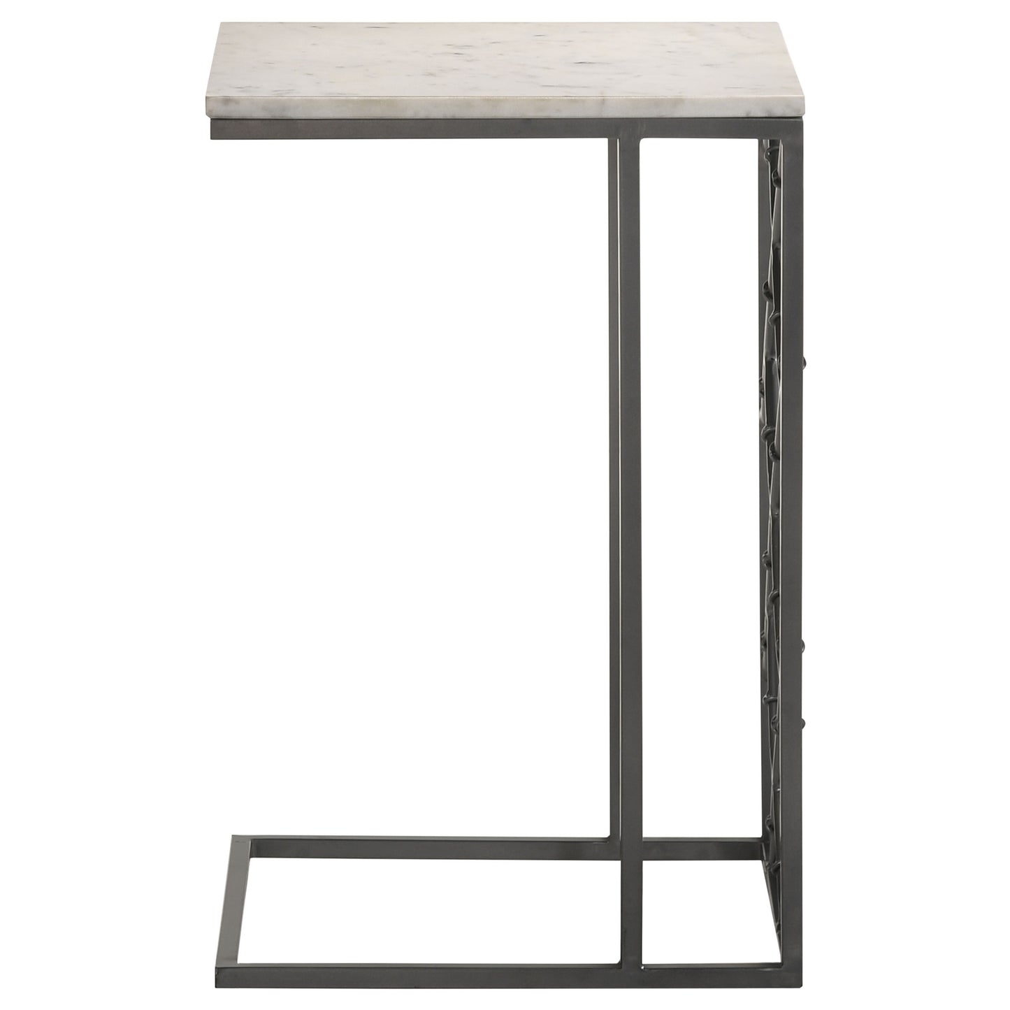 kenzo marble top c-shape sofa side table gunmetalgunmetal