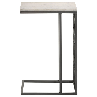 Kenzo Marble Top C-Shape Sofa Side Table GunmetalGunmetal