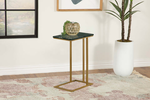 Zanella Marble Top C-Shaped Sofa Side Table GreenGreen Marble