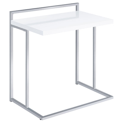 Abbott Rectangular C-Shaped Sofa Side Table White High GlossWhite High Gloss
