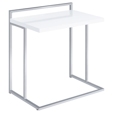 Abbott Rectangular C-Shaped Sofa Side Table White High GlossWhite High Gloss