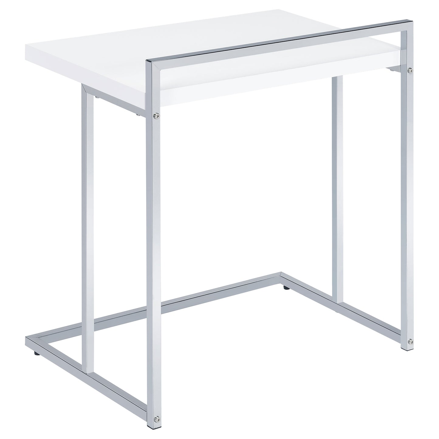 abbott rectangular c-shaped sofa side table white high glosswhite high gloss