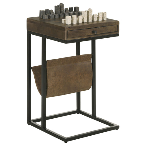 Aiden 1-drawer Side Table With Leatherette Sling TobaccoTobacco