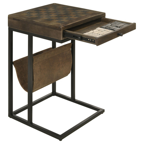 Aiden 1-drawer Side Table With Leatherette Sling TobaccoTobacco