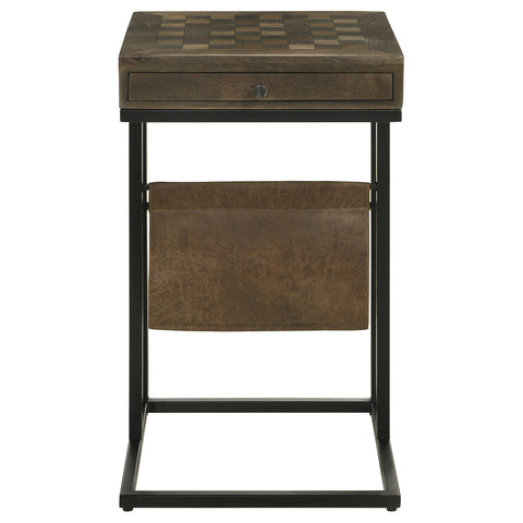Aiden 1-drawer Side Table With Leatherette Sling TobaccoTobacco