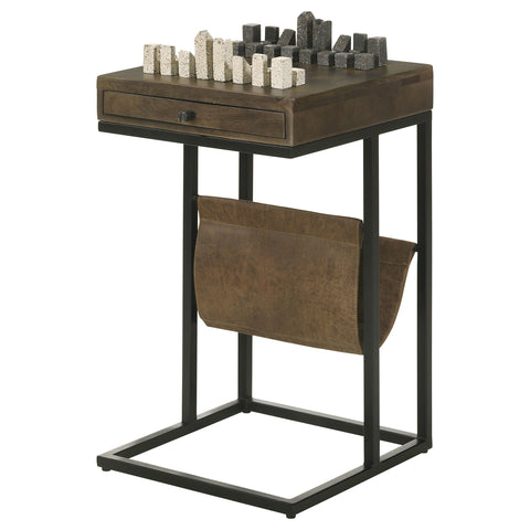 Aiden 1-drawer Side Table With Leatherette Sling TobaccoTobacco