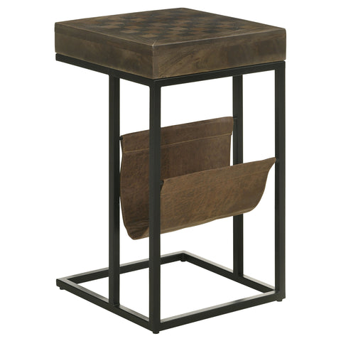 Aiden 1-drawer Side Table With Leatherette Sling TobaccoTobacco