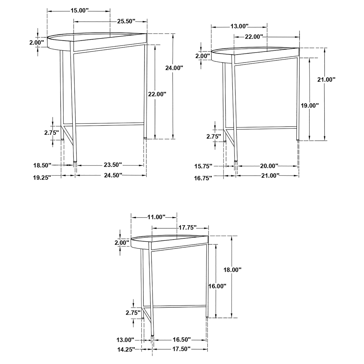 3 pc nesting table