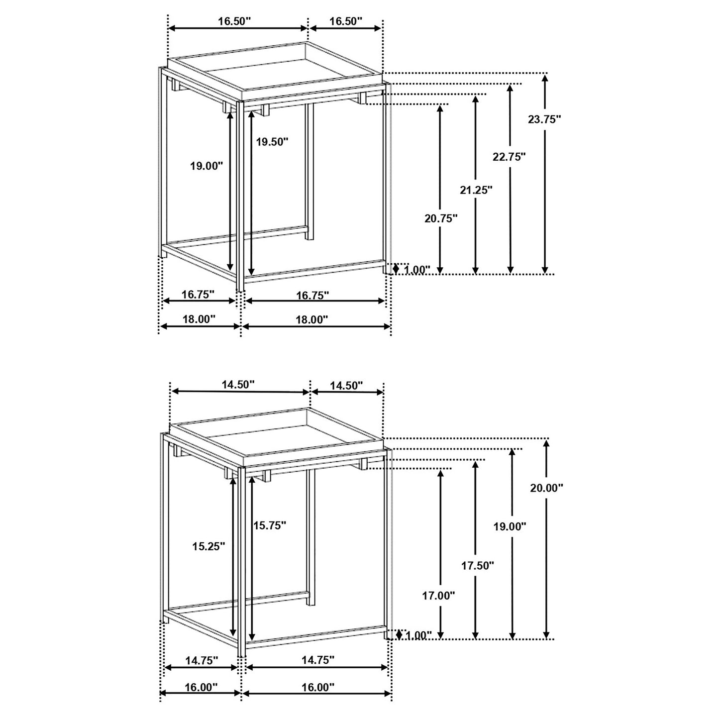 2 pc nesting table