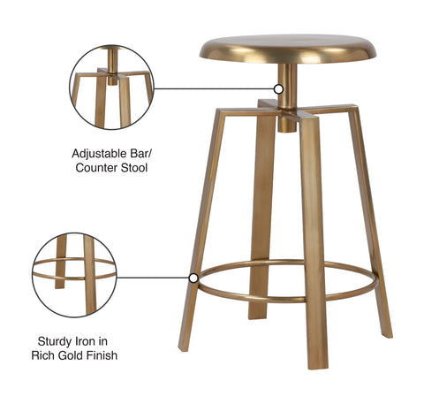 Palladium Gold Iron Counter/Bar Stool Gold