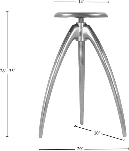 Aritzia Silver Aluminum Counter/Bar Stool Silver