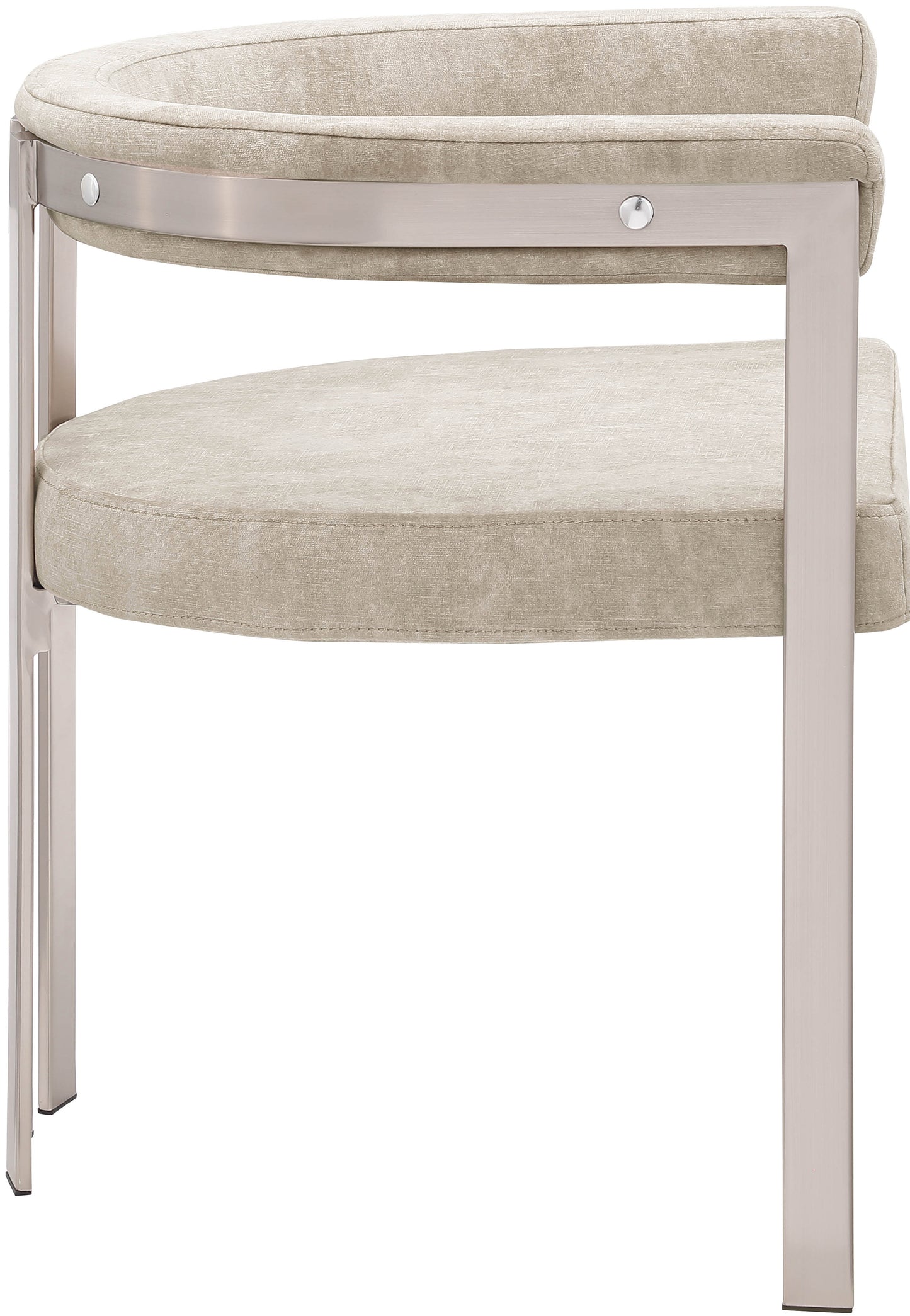 elijah beige velvet dining chair c