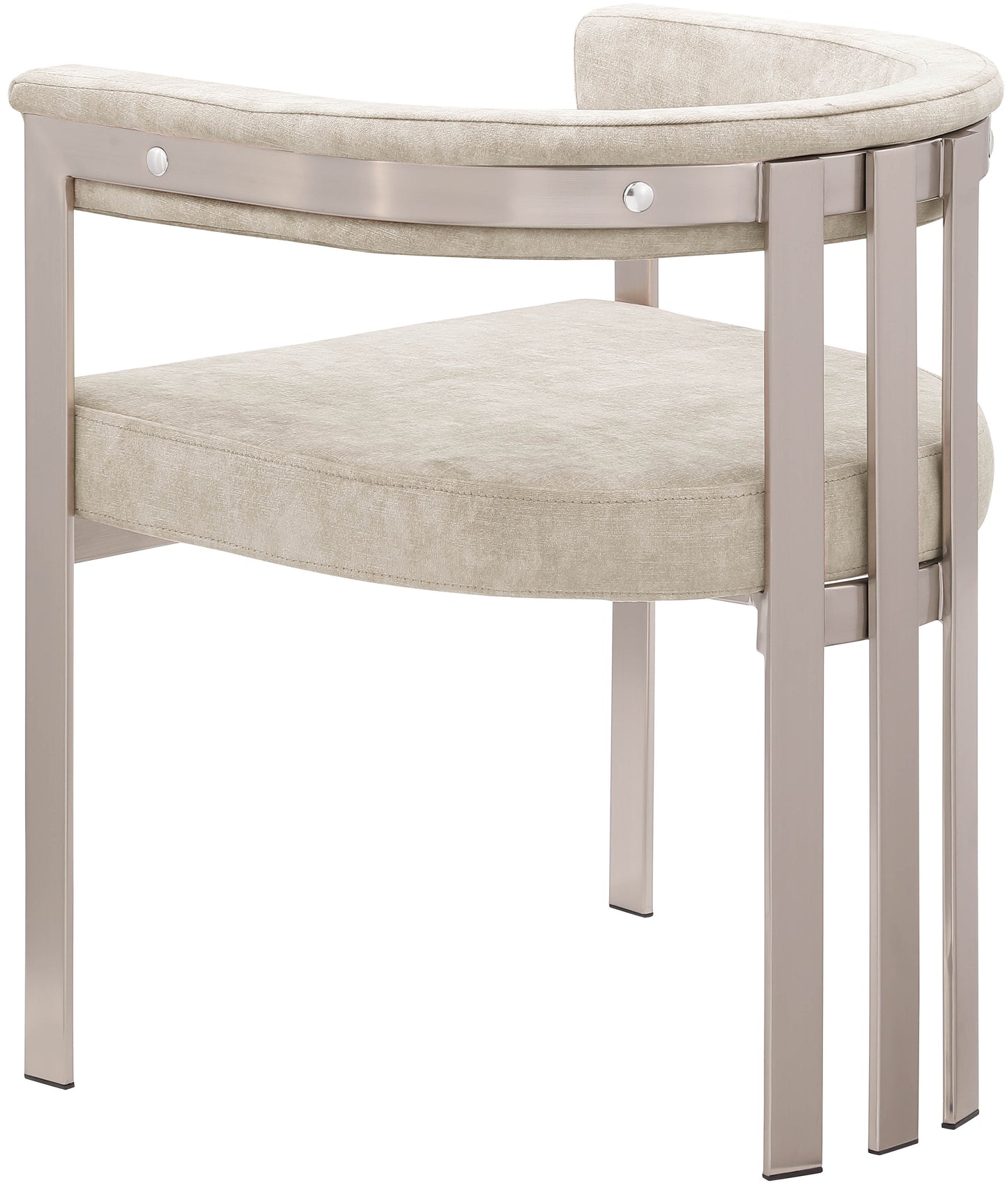 elijah beige velvet dining chair c