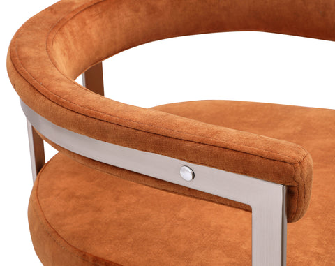 Elijah Cognac Velvet Dining Chair C