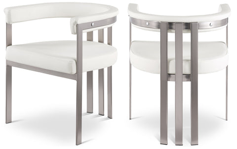 Giselle Cream Stone Velvet Upholstered Dining Chair, 2-Piece