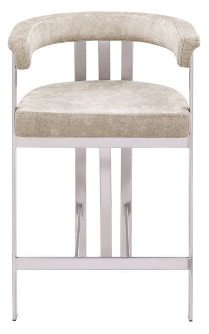 Elijah Beige Velvet Counter Stool C