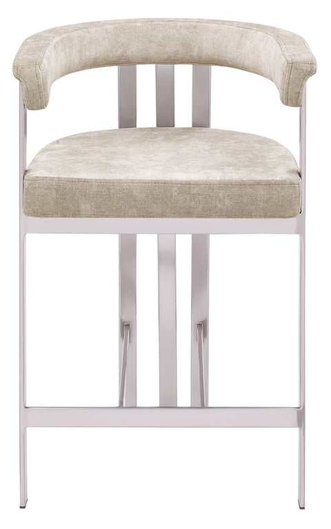 Elijah Beige Velvet Counter Stool C