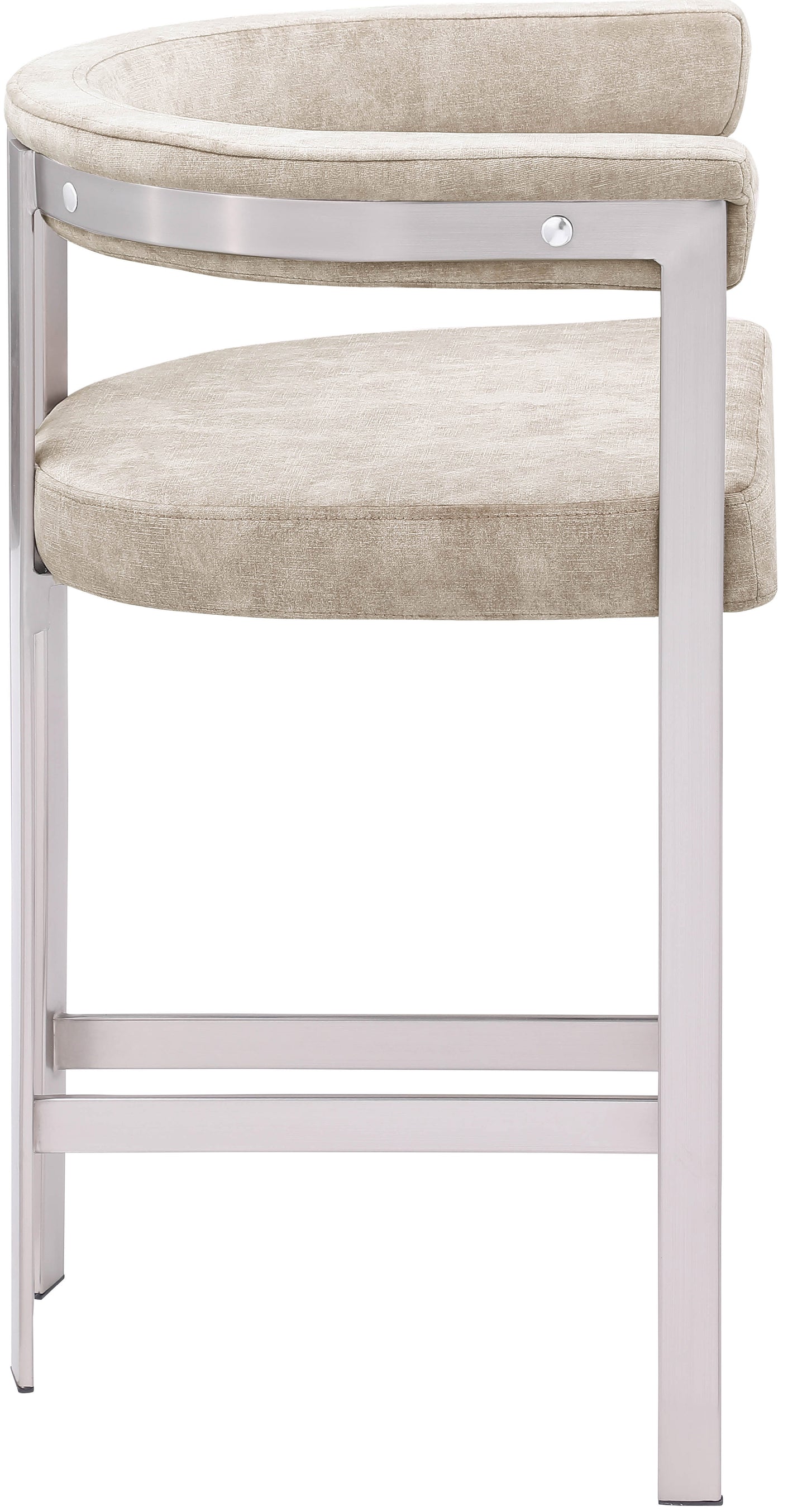 elijah beige velvet counter stool c