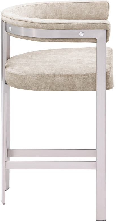 Elijah Beige Velvet Counter Stool C