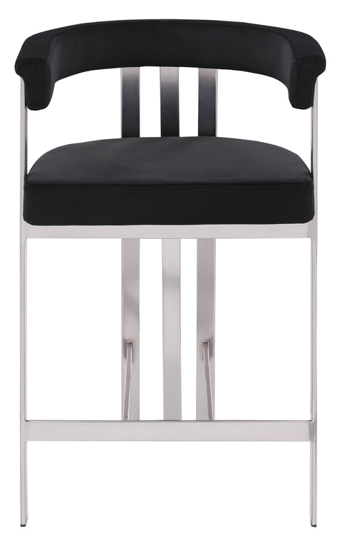 Elijah Black Velvet Counter Stool C