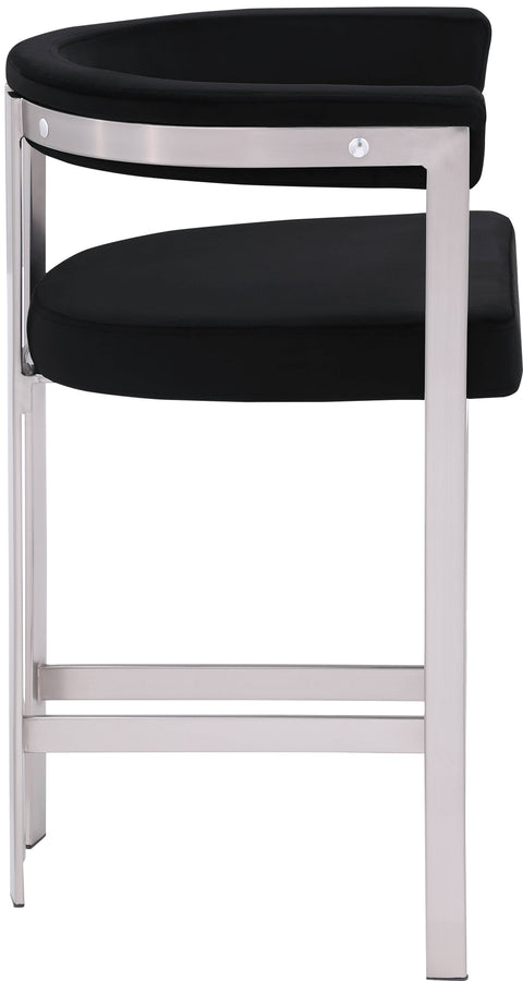 Elijah Black Velvet Counter Stool C