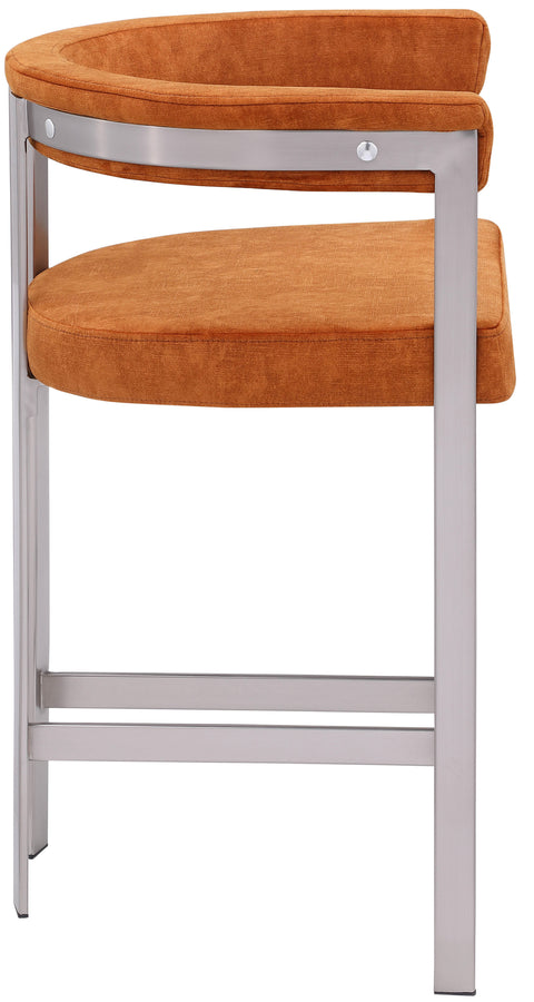 Elijah Cognac Velvet Counter Stool C