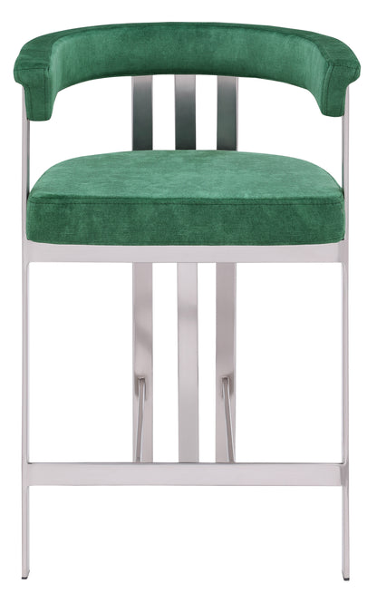 Elijah Green Velvet Counter Stool C