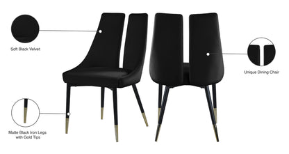 Lainy Black Velvet Dining Chair C