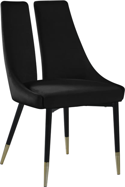 Lainy Black Velvet Dining Chair C