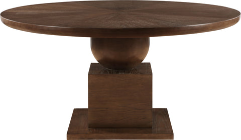 Urban 60" Brown Solid Wood And Oak Veneer Dining Table, 1 Piece
