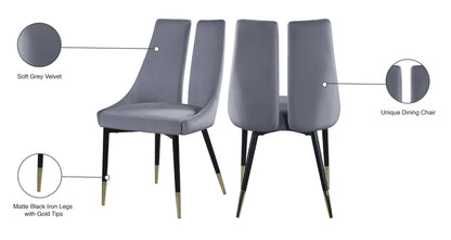 Lainy Grey Velvet Dining Chair C