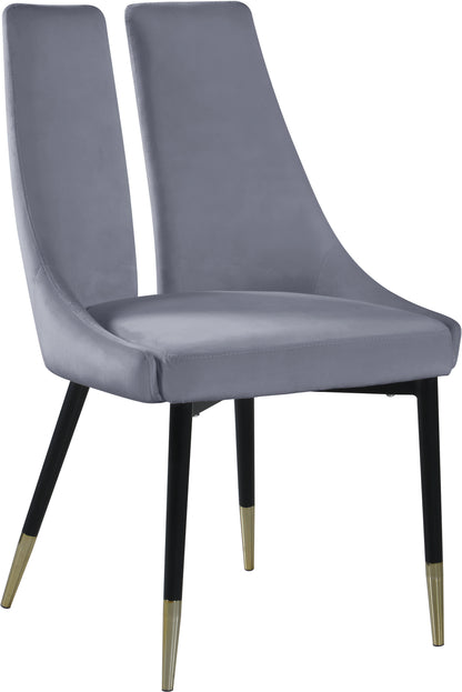 Lainy Grey Velvet Dining Chair C