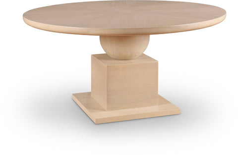 Urban 60" Natural Solid Wood And Oak Veneer Dining Table, 1 Piece