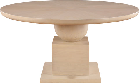 Urban 60" Natural Solid Wood And Oak Veneer Dining Table, 1 Piece